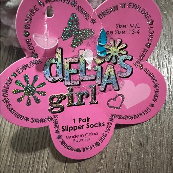 Delia’s Girl Slipper Socks Size 13-4 New - Picture 3 of 4